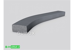 Silikonový mikroporézní profil obdélníkový, 3x10mm, hustota 150kg/m3, samozhášivý (EN 45545-2), -60°C/+230°C, šedý